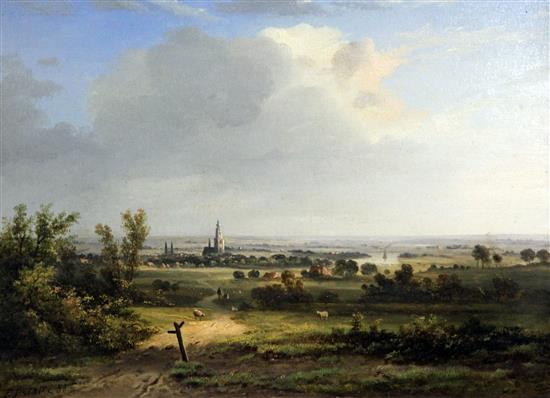 Paul-Emmanuel Peraire (1829-1893) Open landscape, 9.5 x 13in.